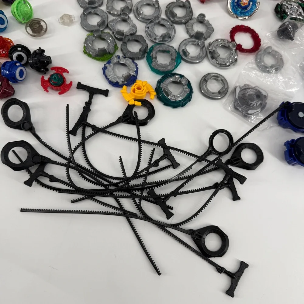 Beyblade Burst Massive Lot 3 Storage Cases Launchers Ripcords Tops Parts